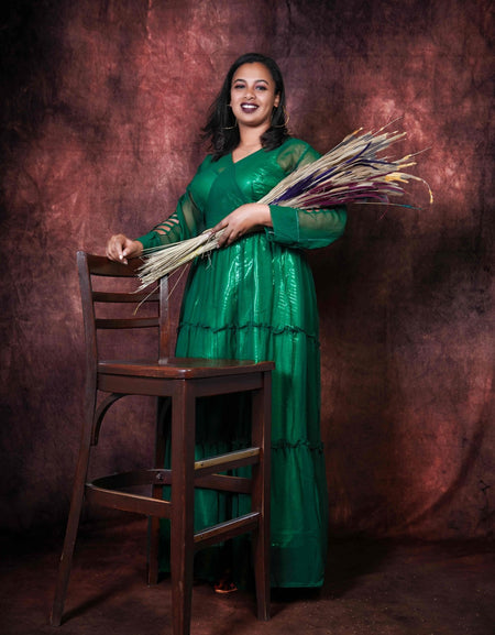 CHIFFON – Dark Green | CRISS CROSS HAND SLAVE